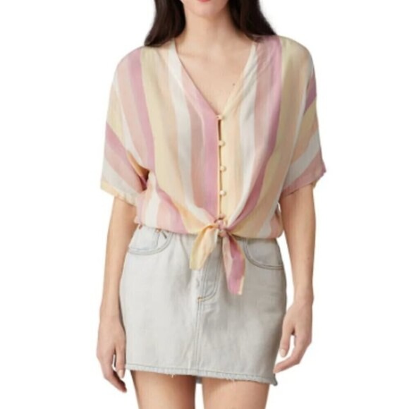 NEW One Teaspoon Brando 2020 Mini Distressed Light Wash Denim Button Fly Skirt - Picture 1 of 15